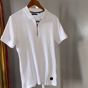 Ribbed zip polo